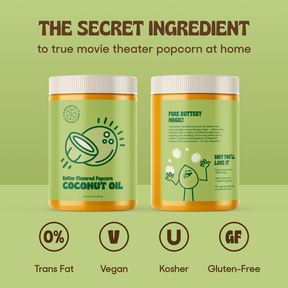 Coconut Oil Popcorn Popping Oil – Vegan