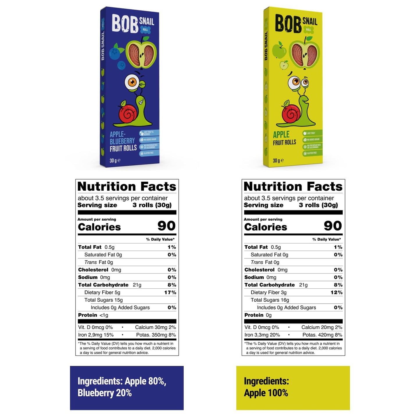 Healthy Fruit Roll Snacks – 60 Pack
