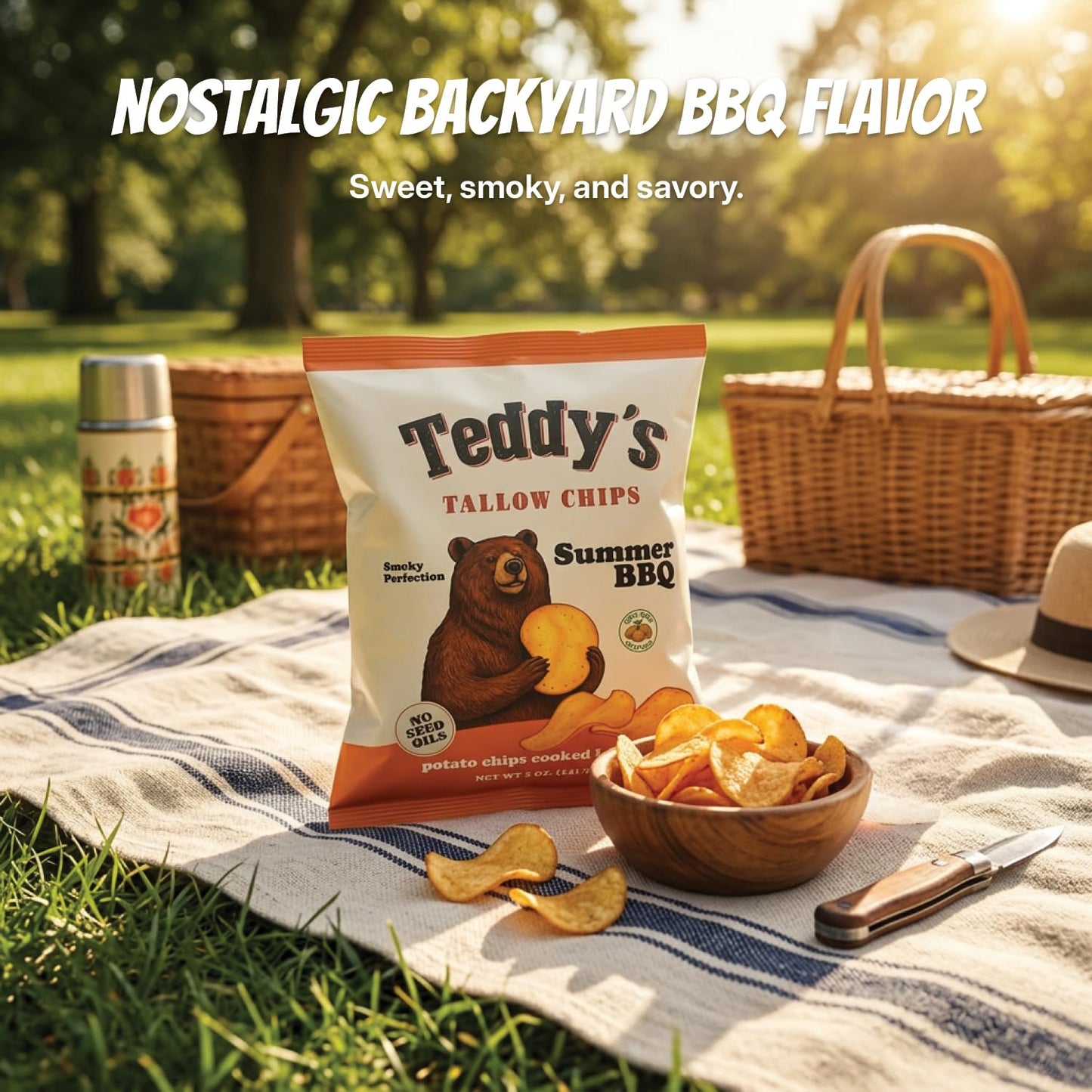 Beef Tallow BBQ Potato Chips – Smoky Snack