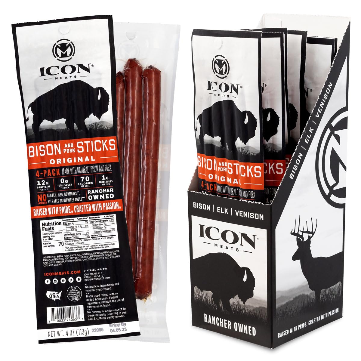Bison Snack Sticks High Protein Jerky