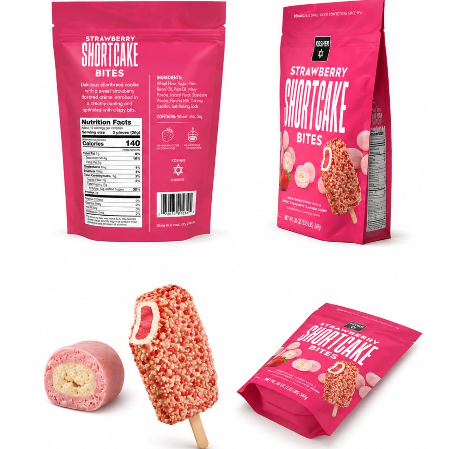 Strawberry Shortcake Cookie Bites with Creme