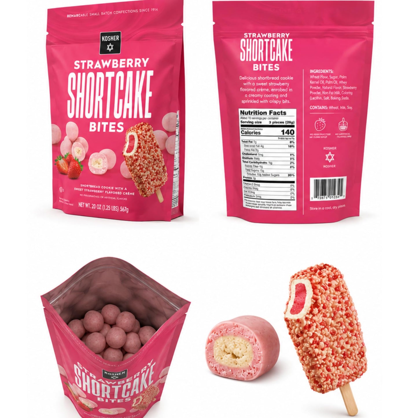 Strawberry Shortcake Cookie Bites with Creme
