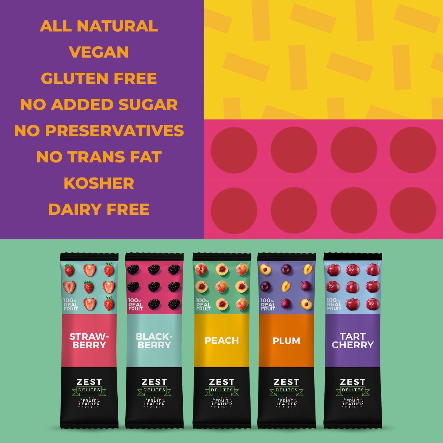 Vegan Fruit Leather Snack Variety Strips