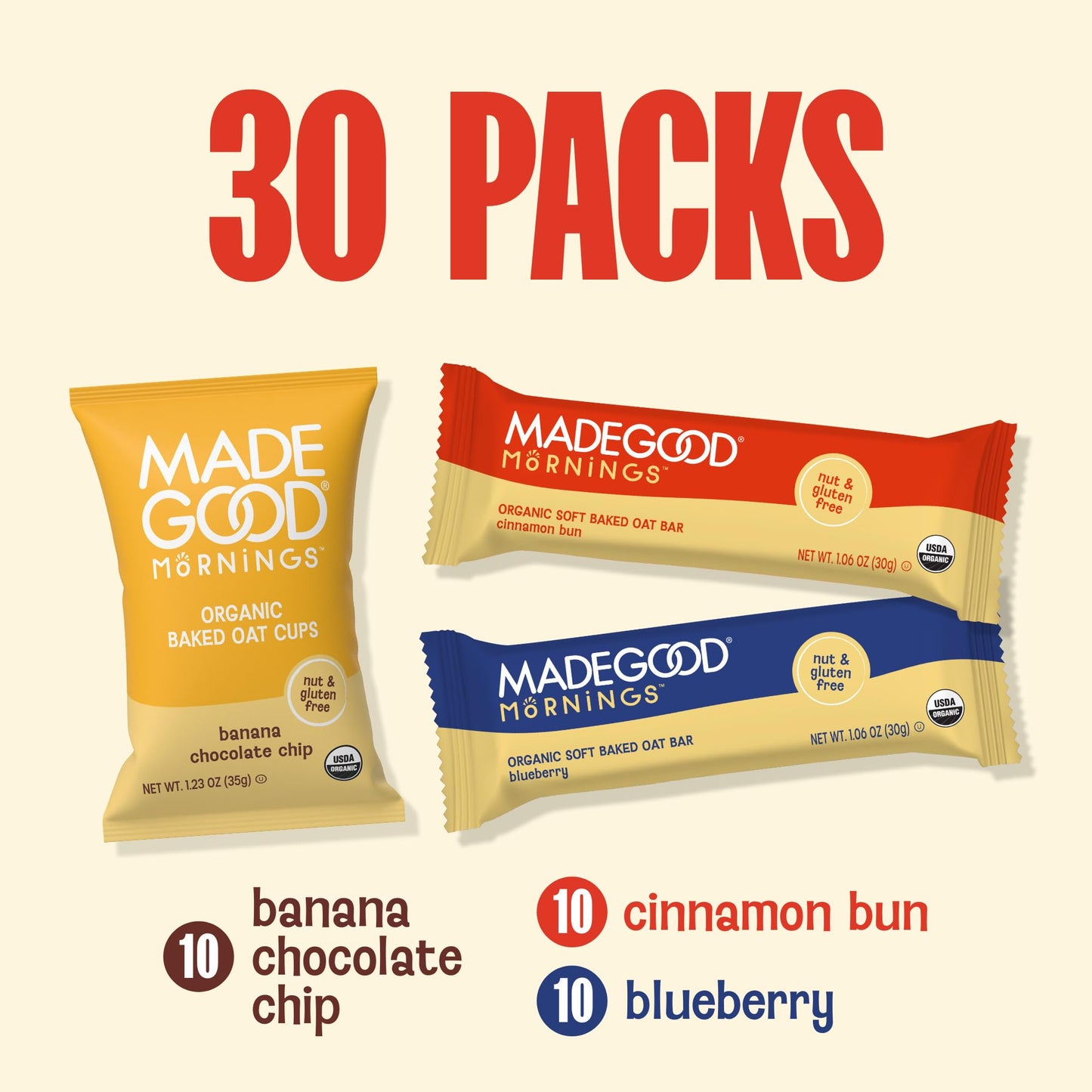 Soft Baked Oat Bars – Breakfast Snack Pack