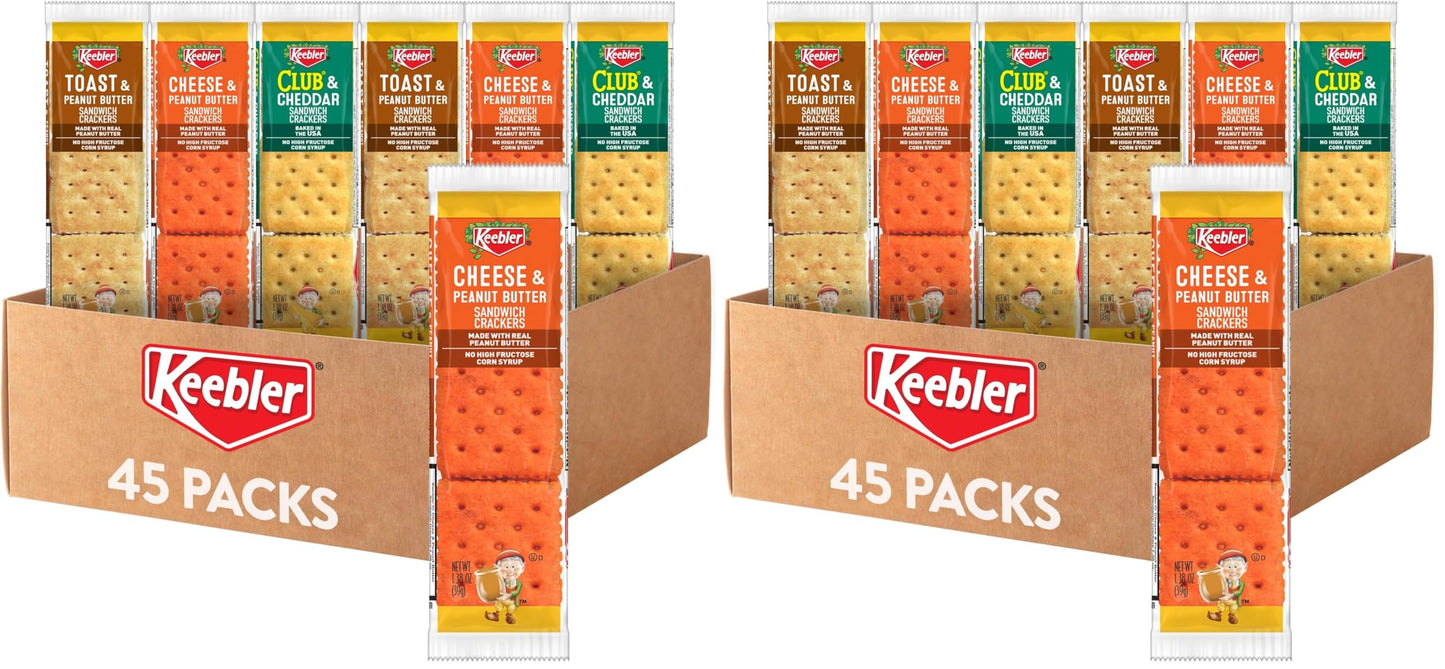 Sandwich Crackers Variety Pack – 45 Snack Packs