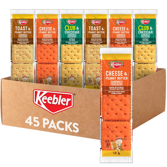 Sandwich Crackers Variety Pack – 45 Snack Packs