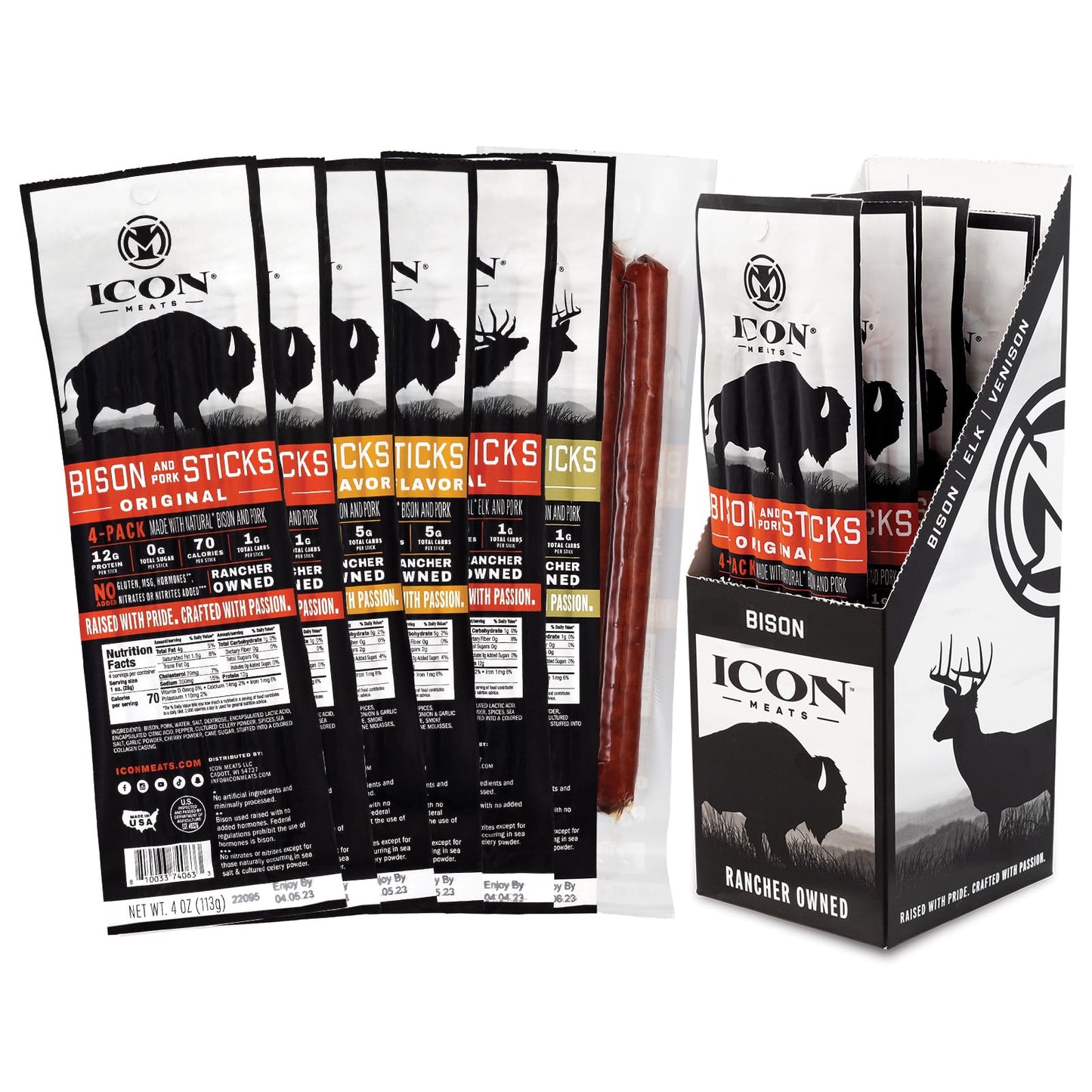 Bison Snack Sticks High Protein Jerky