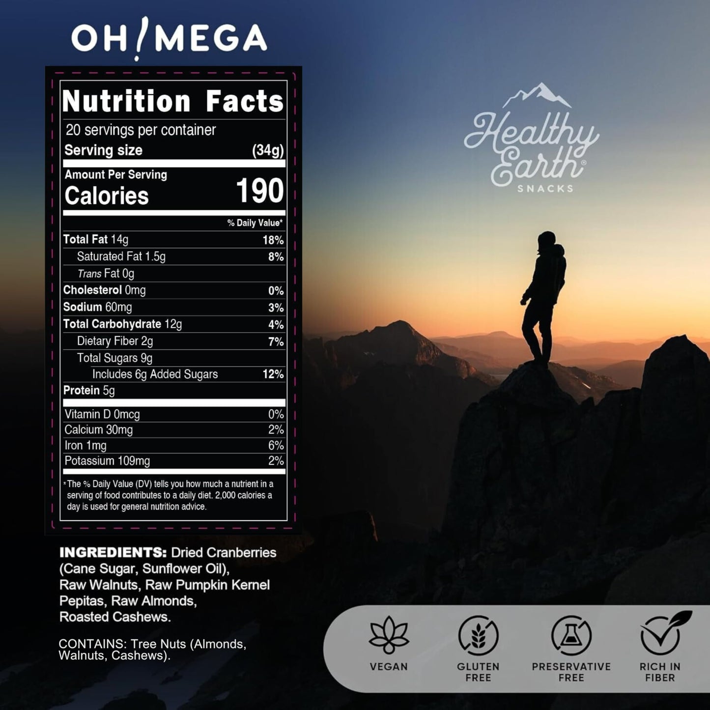 Unsalted Mixed Nuts – Natural Trail Mix Snack