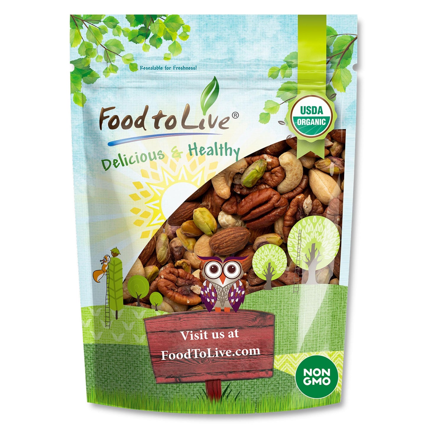 Food to Live Organic Four Nuts Mix