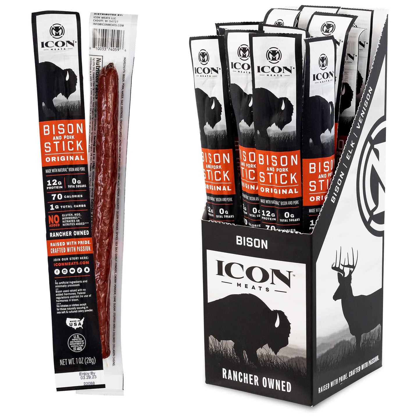 Bison Snack Sticks High Protein Jerky