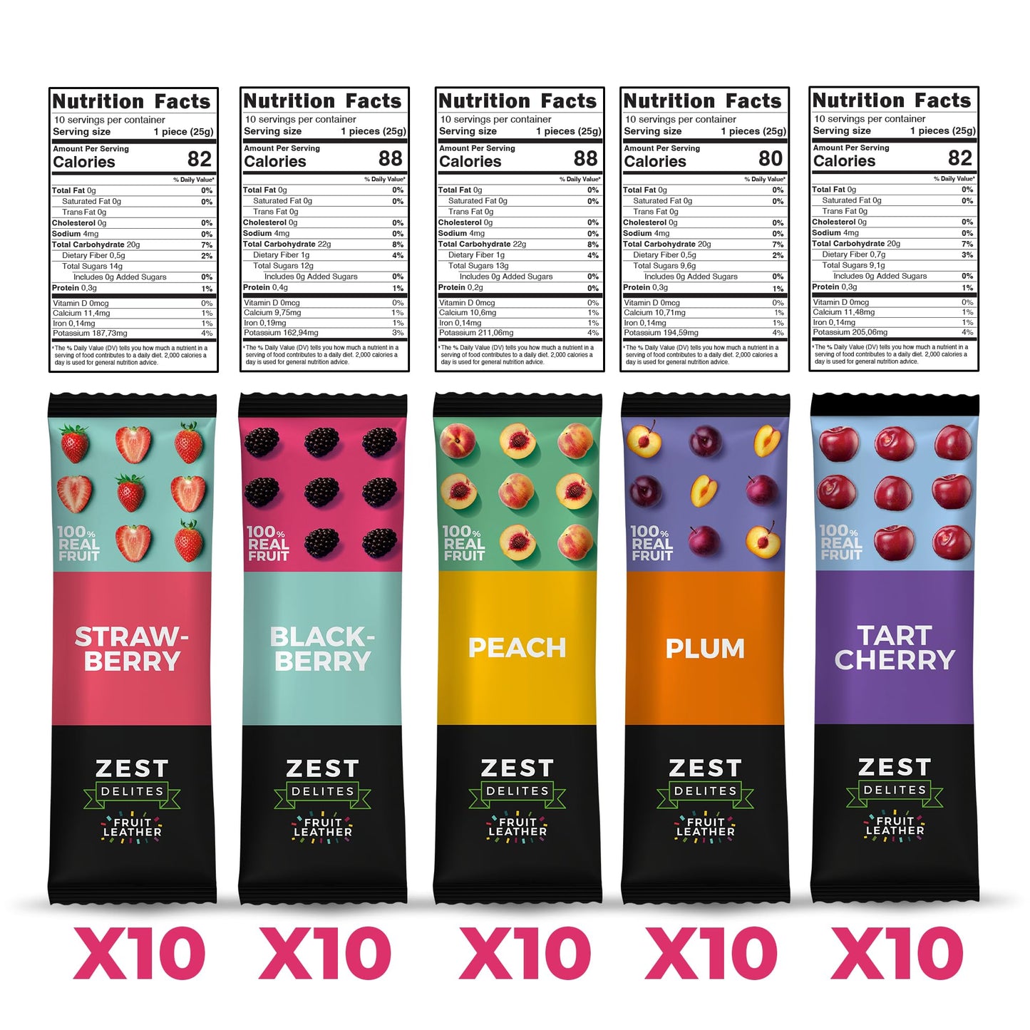 Vegan Fruit Leather Snack Variety Strips