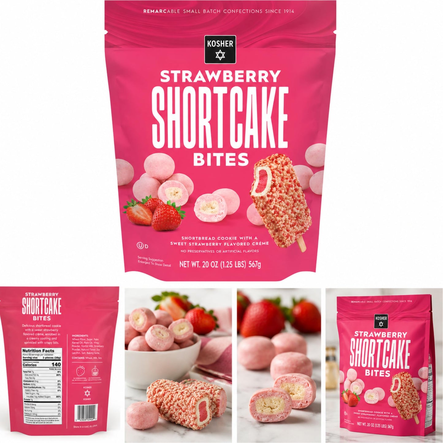 Strawberry Shortcake Cookie Bites with Creme