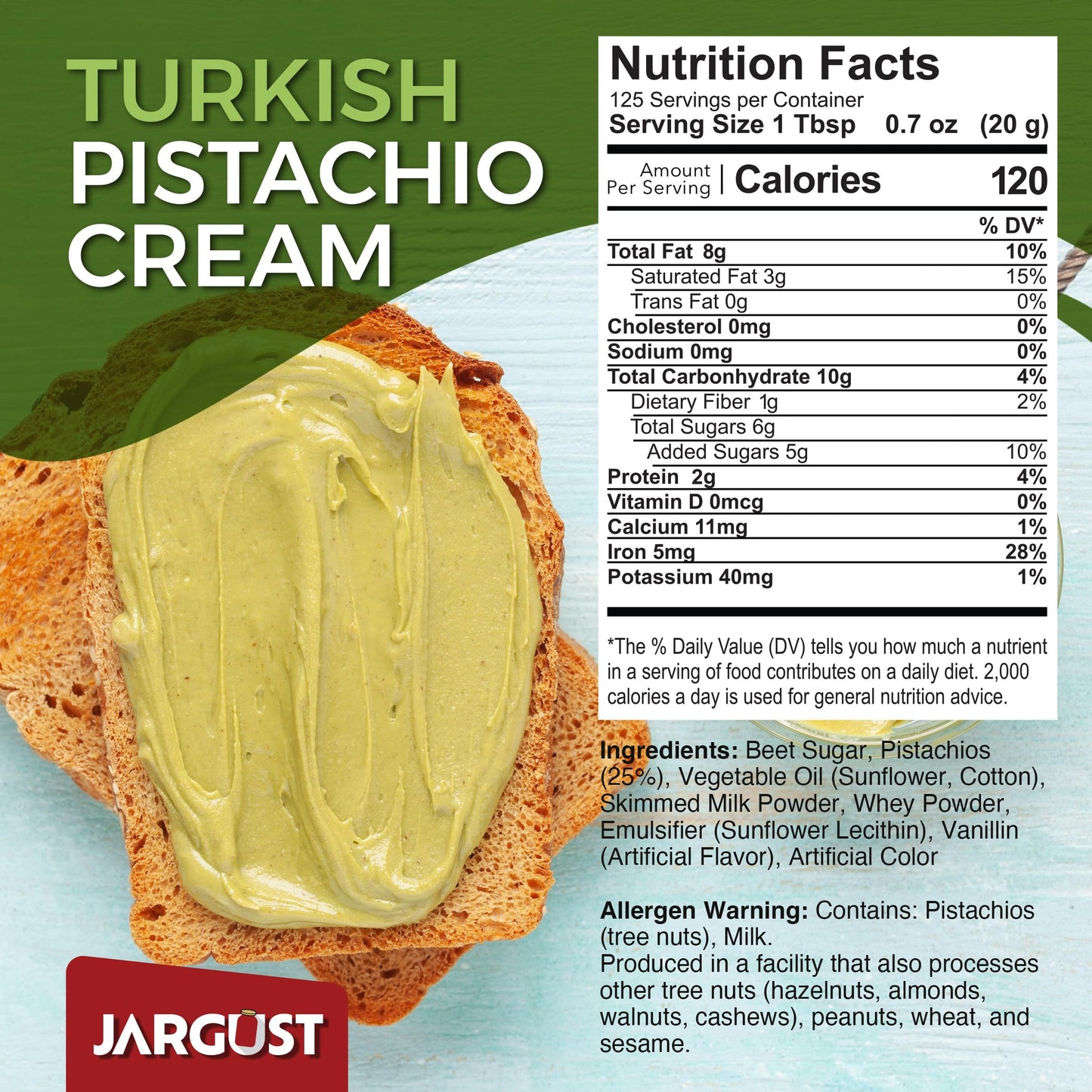 Bulk Pistachio Cream Spread 11 LB